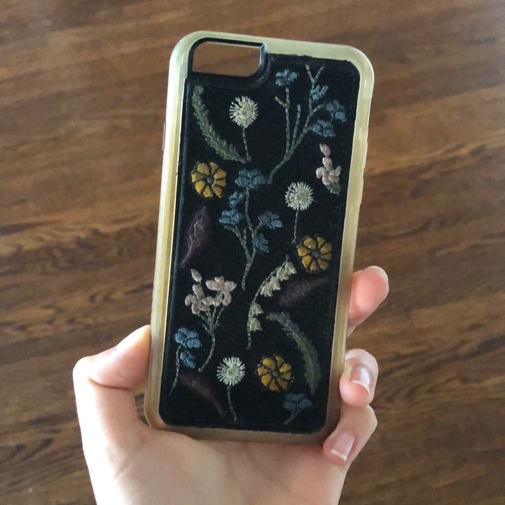 Urban Outfitters Embroidered Floral Phone Case